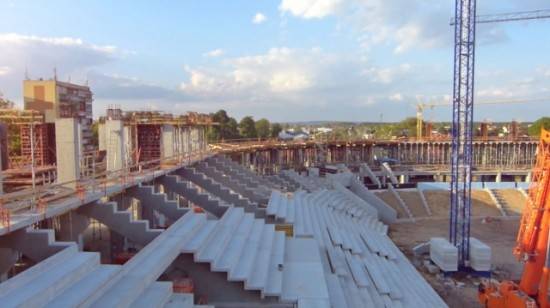 Materiał video z budowy stadionu w Tychach 