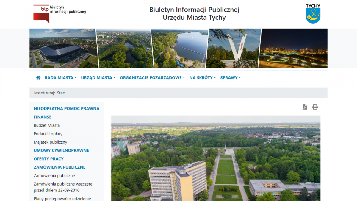zrzut ekranu ze nowej strony bip.umtychy.pl