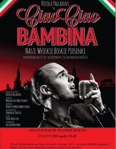 plakat promujący Teatr Piosenki Ciao Ciao Bambina