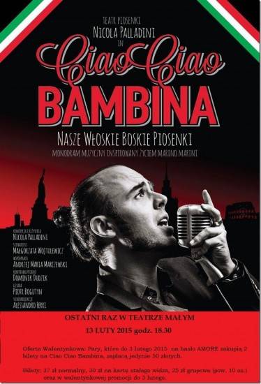 plakat promujący Teatr Piosenki Ciao Ciao Bambina