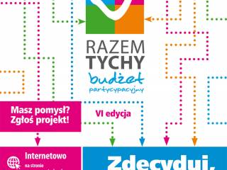 Plakat promujący zgłaszanie projektów do budżetu partycypacyjnego Razem Tychy