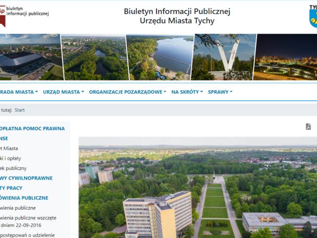 zrzut ekranu ze nowej strony bip.umtychy.pl