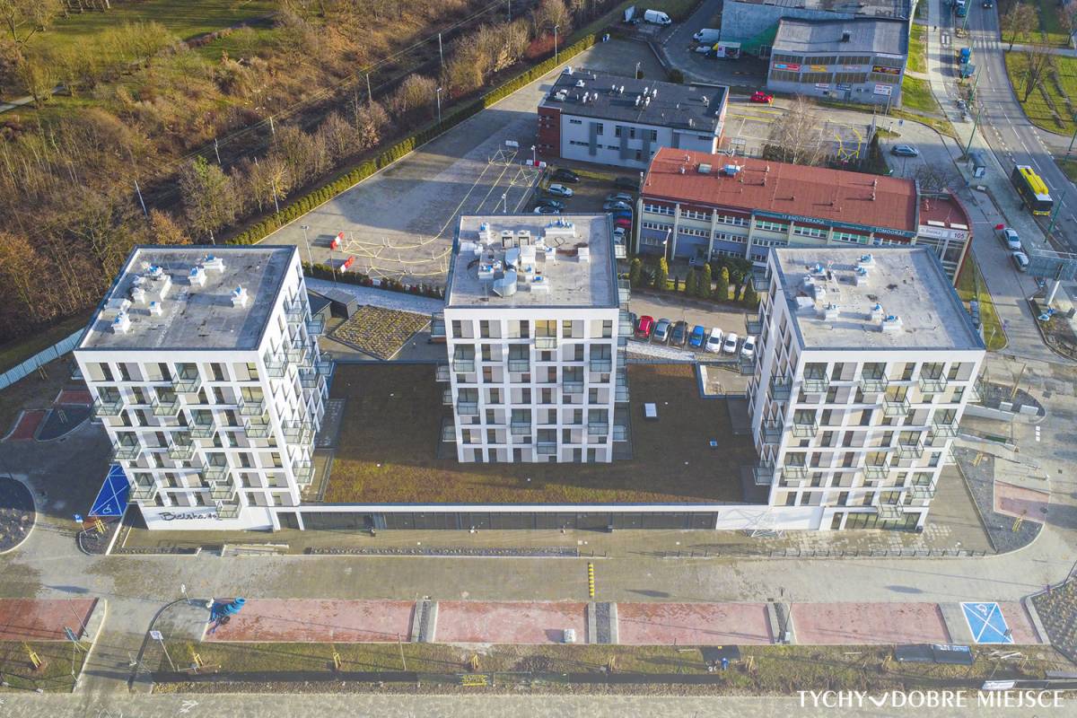 Widok na budynki TBS Tychy - ujęcie z drona Autor: Piotr Podsiadły