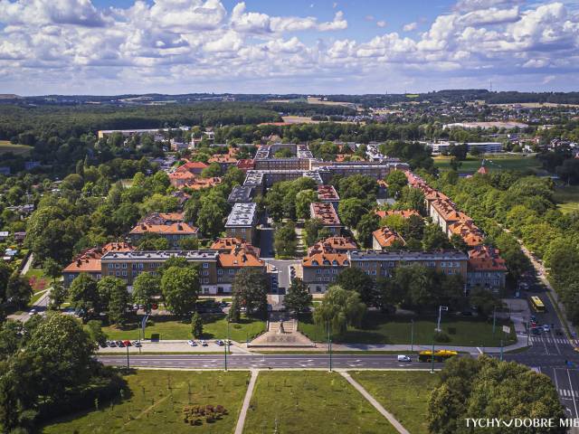 Osiedle A z drona widok od strony lampki górniczej