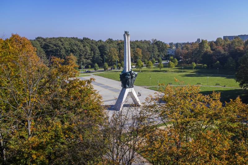 Dąb pamięci w Parku Solidarności